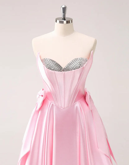 Wholesale Homecoming Dress A-Line Satin Corset Appliques