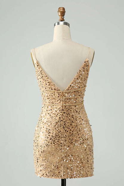 Wholesale Short Homecoming Dress Bodycon Spaghetti Straps Corset with Sequins