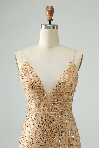 Wholesale Short Homecoming Dress Bodycon Spaghetti Straps Corset with Sequins