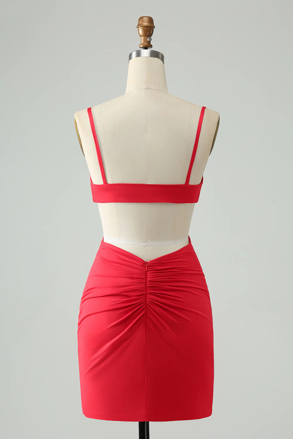 Wholesale Homecoming Dress Red Bodycon Spaghetti Straps with Hollow Out Graduation Dresses