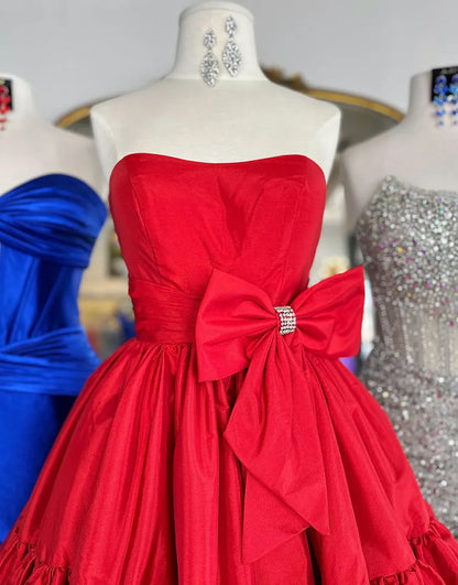 Wholesale Homecoming Dress A-Line Strapless Satin with Bow