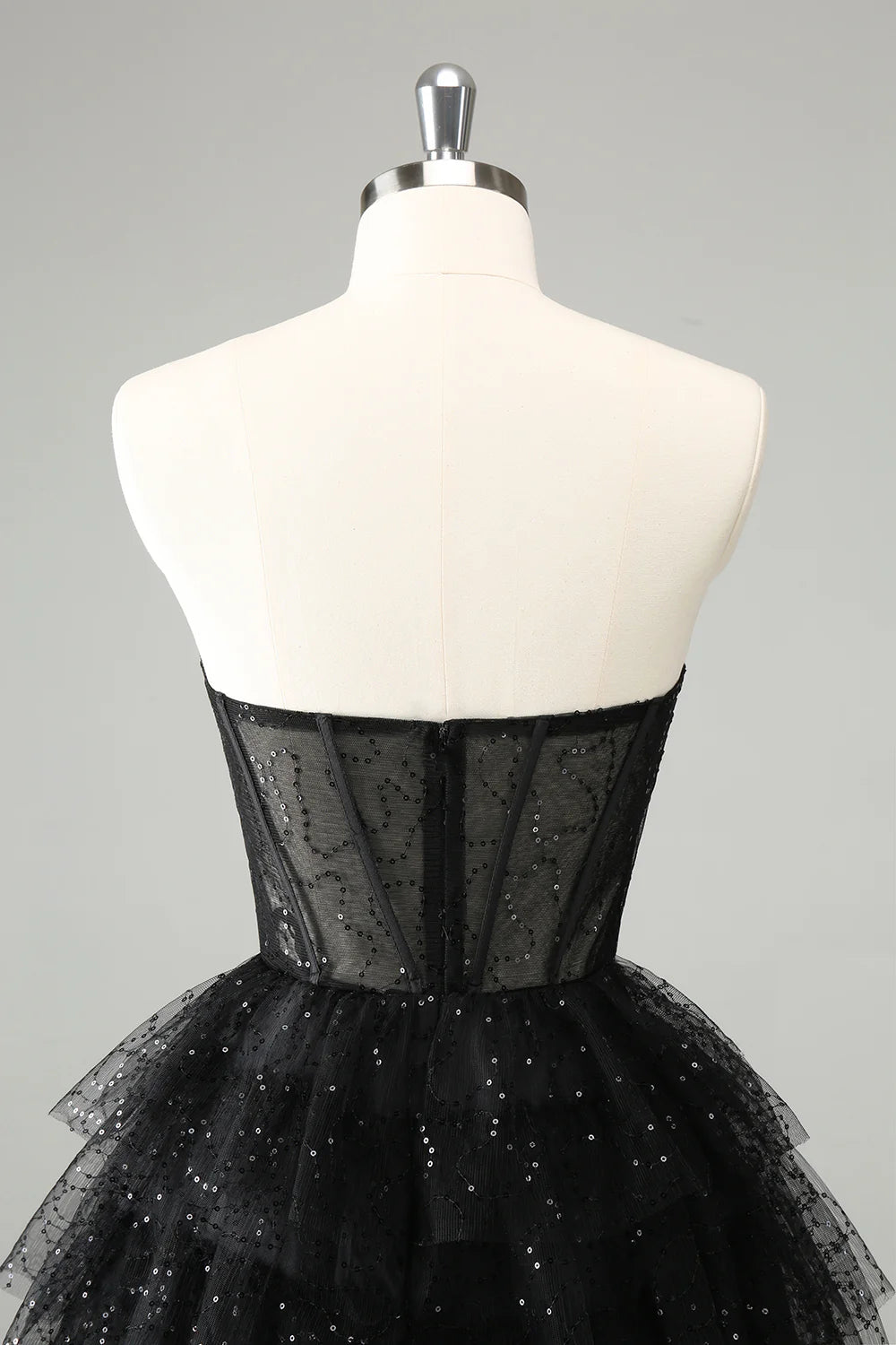 Wholesale A Line Homecoming Dress Cute Sparkly Black Sweetheart Pleated Corset with Sequins