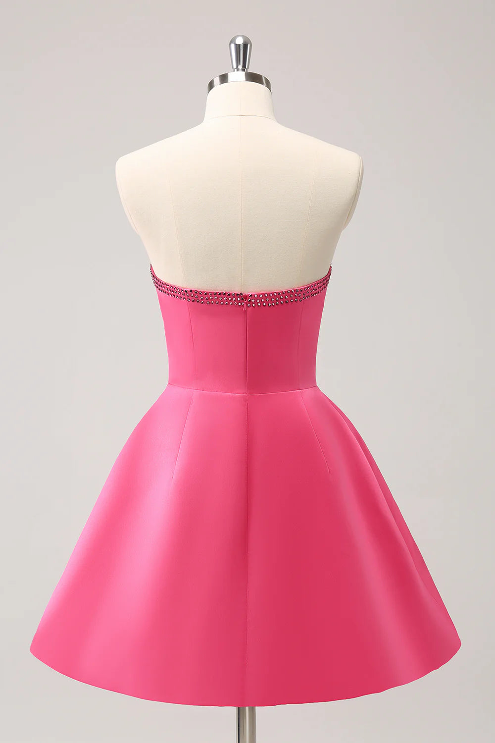 Wholesale A Line Homecoming Dress Cute Hot Pink Strapless Cut Out with Beading