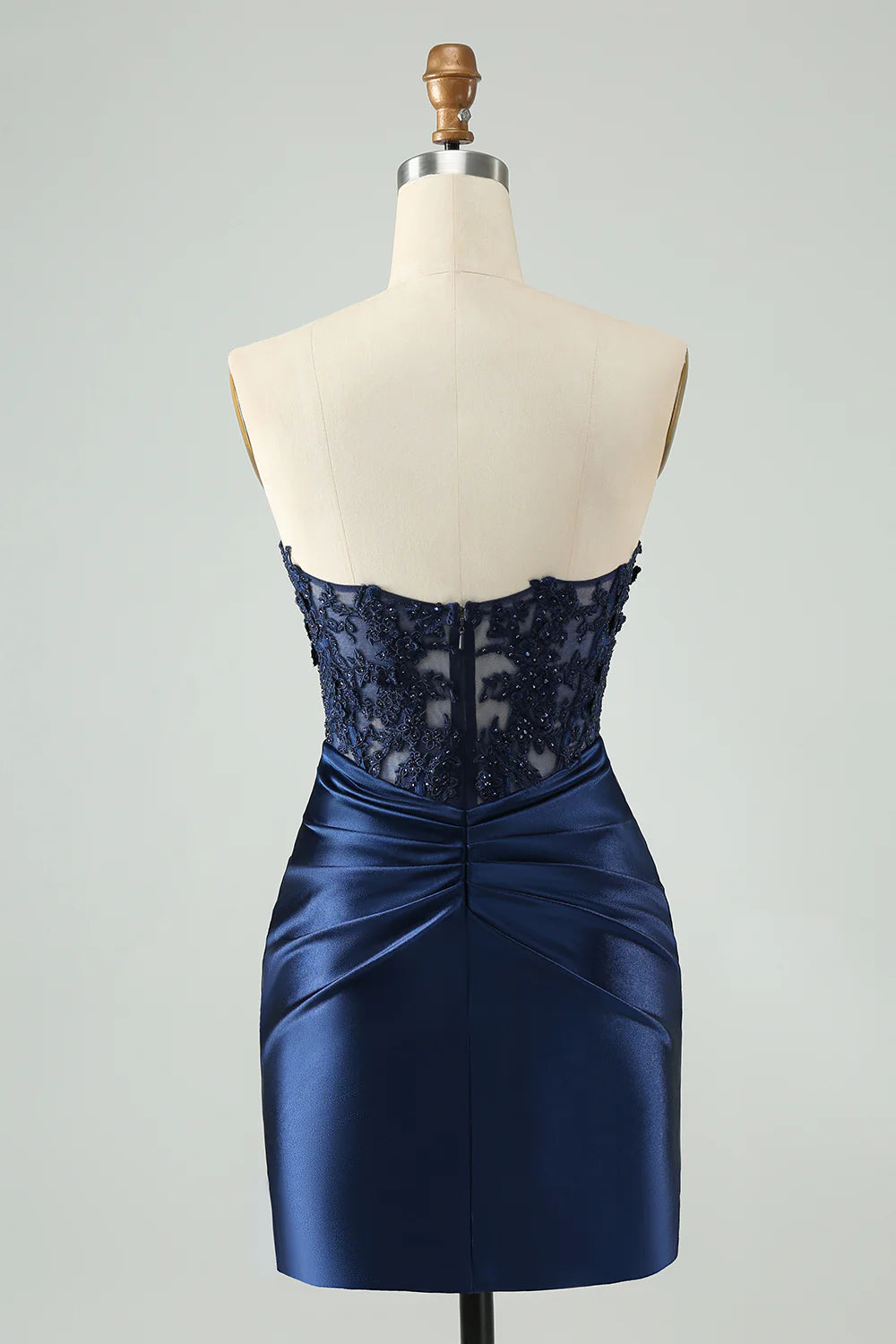 Wholesale Short Homecoming Dress Navy Bodycon Sweetheart Corset Beaded with Hollow Out Graduation Dresses