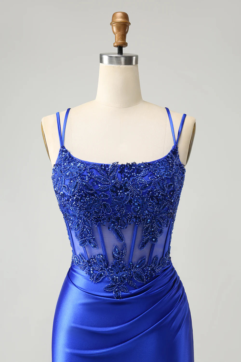 Wholesale Fashion Homecoming Dress Sparkly Royal Blue Beading Corset Graduation Dresses