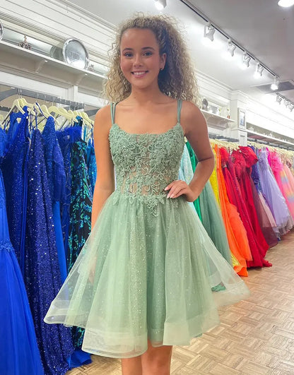 Wholesale A-Line Tulle Homecoming Dress with Appliques