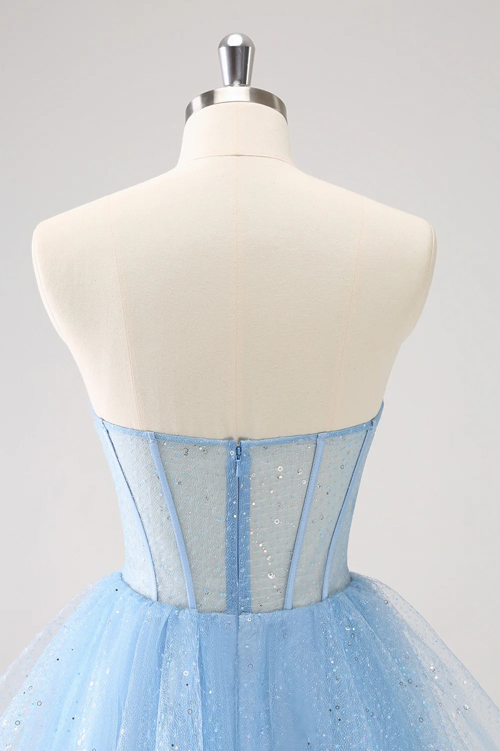 Wholesale A Line Sparkly Sky Blue Homecoming Dress Sweetheart Corset with Sequins