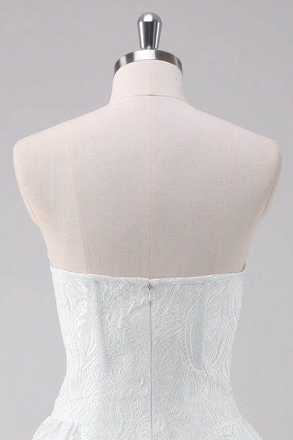 Wholesale Elegant Short Homecoming Dress Simple White A Line Strapless Corset