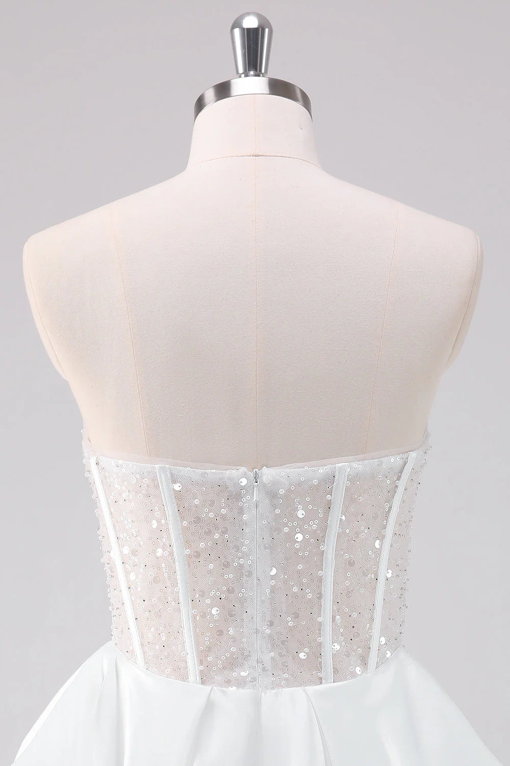 Wholesale Fashionable and Beautiful Homecoming Dress Sparkly White A Line Strapless Corset