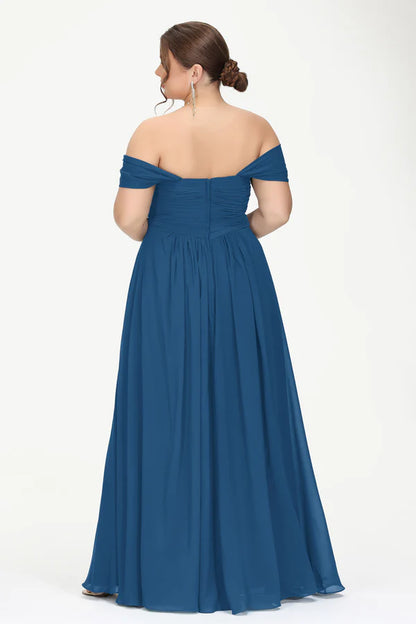 Wholesale Elegant Fall Wedding Guest Dress November Cap Sleeves Floor-Length Chiffon Bridesmaid Dress