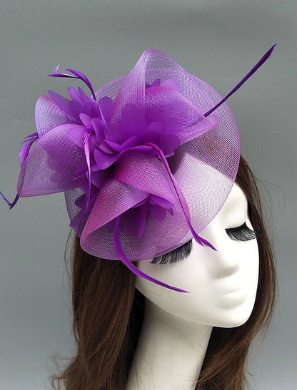 Wholesale Derby Hat/ Headdress with Feather / Floral / Flower 1PC Wedding / Special Occasion / Horse Race Headpie