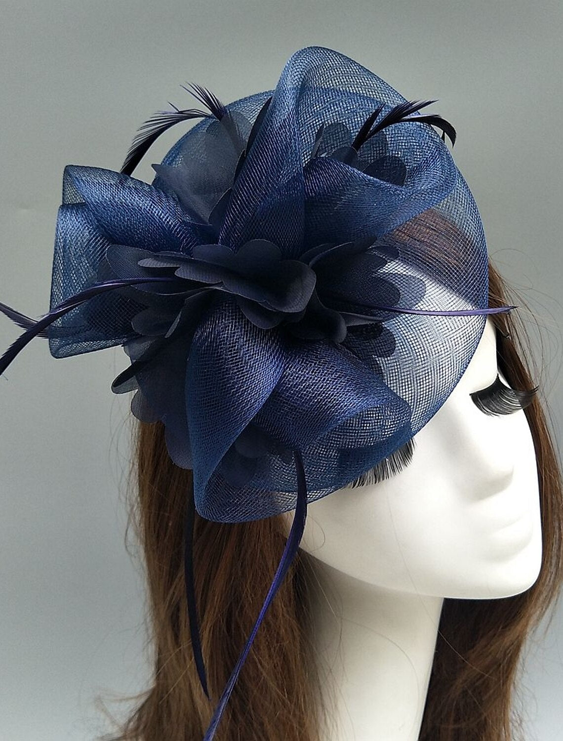 Wholesale Derby Hat/ Headdress with Feather / Floral / Flower 1PC Wedding / Special Occasion / Horse Race Headpie