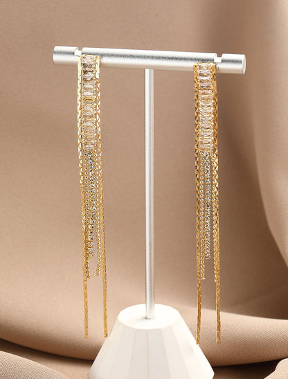 Wholesale Drop Earrings Fine Jewelry Fringe Luxury Earrings Jewelry Silver For Wedding Party