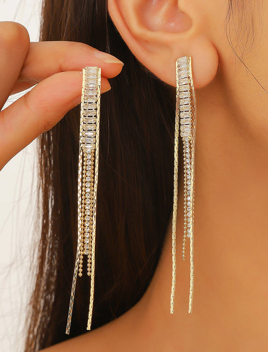 Wholesale Drop Earrings Fine Jewelry Fringe Luxury Earrings Jewelry Silver For Wedding Party