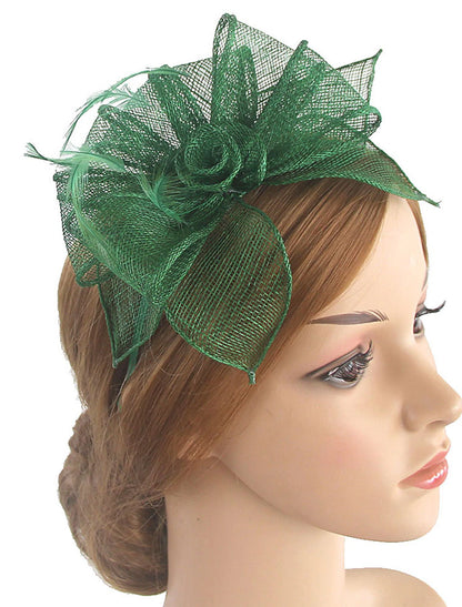 Wholesale Fascinators Hat Headwear / Polyamide Bucket Hat Party / Evening Holiday Cocktail Royal Astcot Vintage Style Elegant With Feather Headpiece Headwear