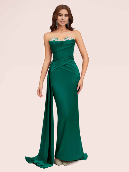 Wholesale Mermaid Bridesmaid Dresses Sexy Sweetheart Silky Soft Satin