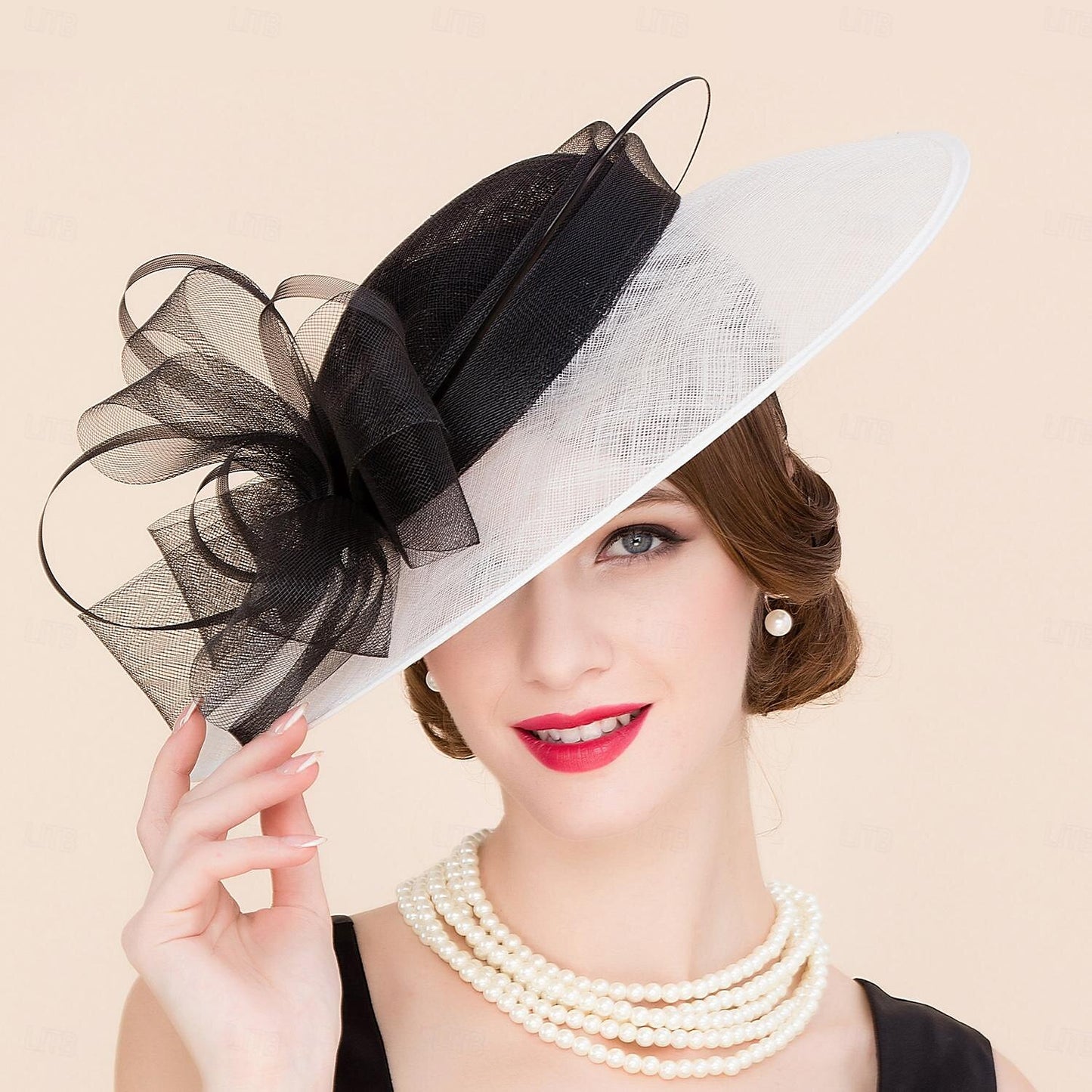 Wholesale Sun Hat Top Hat Sinamay Hat Wedding Tea Party Elegant Wedding With Feather Bowknot Headpiece