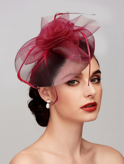 Wholesale Fascinators Derby Hat/ Headpiece with Feather / Cap / Flower 1 PC Wedding / Horse Race / Ladies Day Headpiece