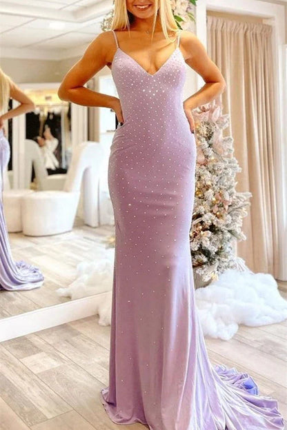 Wholesale Mermaid Evening Dress Tie Back Light Blue Long Prom Dress