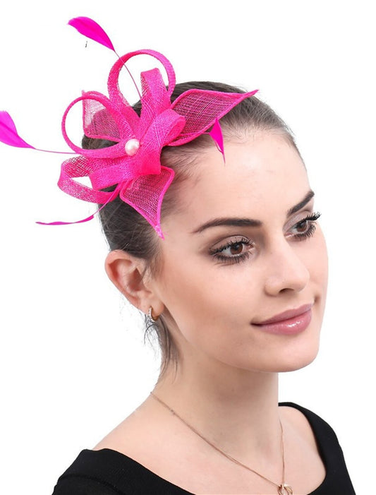 Wholesale Fascinators Derby Horse Race Simple Lady With Feather Faux Pearl Headpiece Headwear