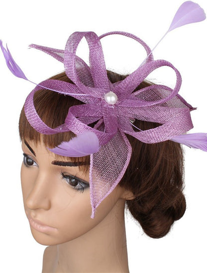 Wholesale Fascinators Derby Horse Race Simple Lady With Feather Faux Pearl Headpiece Headwear