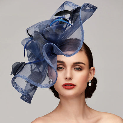 Wholesale Flowers Feather Net Hat Fascinators Headpiece with Feather Floral Ladies Day Melbourne Cup Headpiece