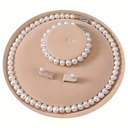 Wholesale Freshwater Cultured Pearl Necklace Set Includes Stunning Bracelet and Stud Earrings Jewelry Set for Women