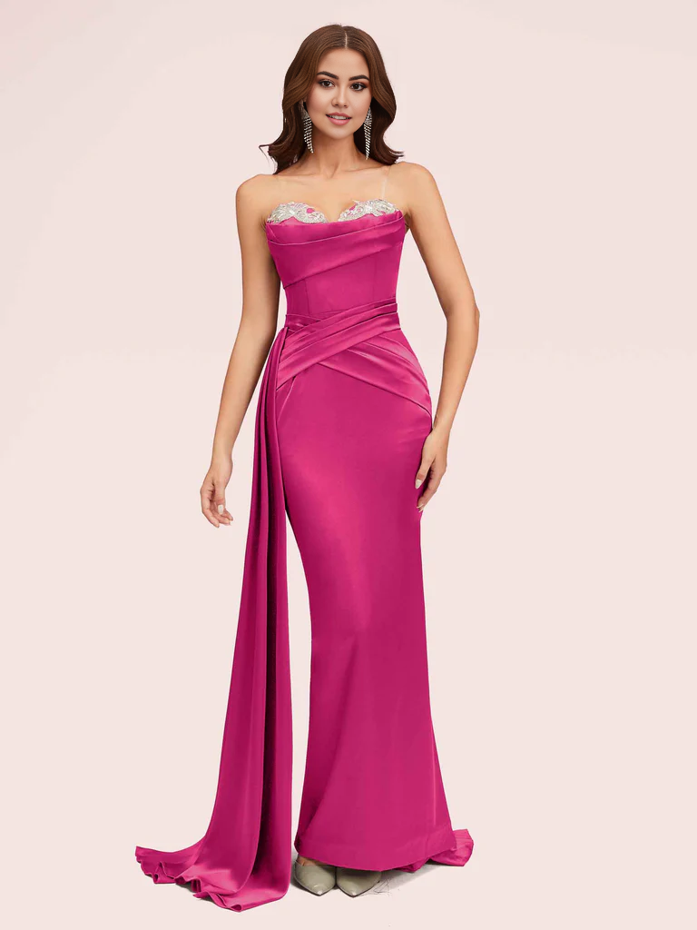 Wholesale Mermaid Bridesmaid Dresses Sexy Sweetheart Silky Soft Satin