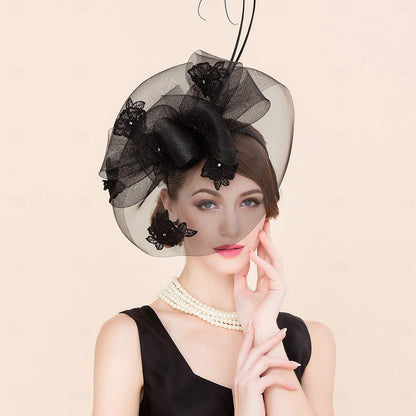 Wholesale Tulle Sinamay Pillbox Hat Top Hat Veil Hat Wedding Tea Party Elegant Wedding With Rhinestone Bowknot Headpiece Headwear