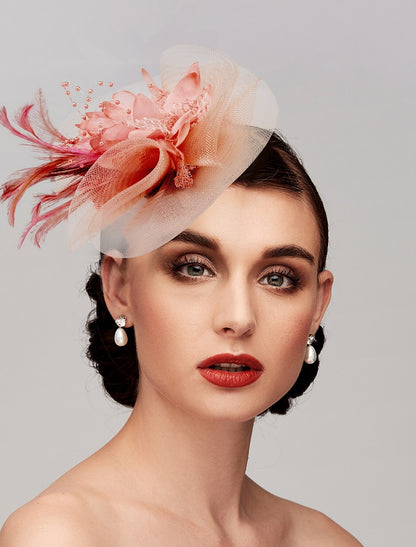 Wholesale Derby Hat/ Headpiece with Feather / Cap / Flower 1 PC Wedding / Horse Race / Melbourne Cup Headpiece