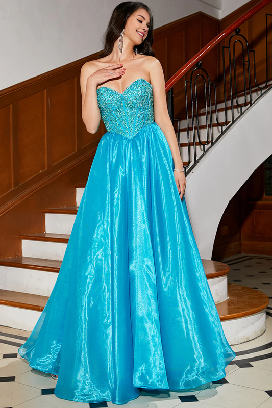 Wholesale Prom Dress A-Line Sweetheart Detachable Sleeves Corset with Beading