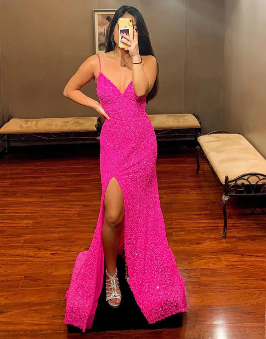 Wholesale Sexy Glitter Backless Long Prom Dress