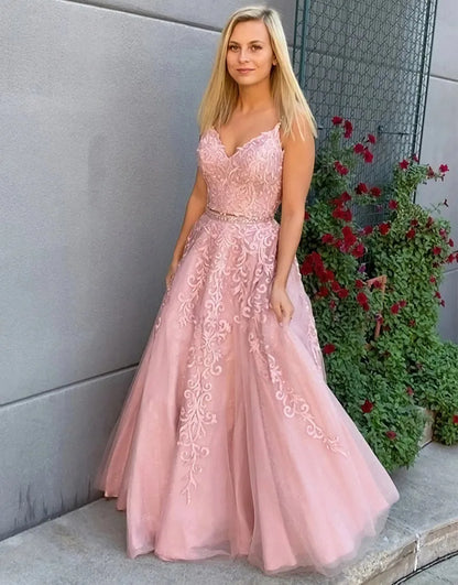 Wholesale Long Prom Dress A-Line Lace Two Pieces