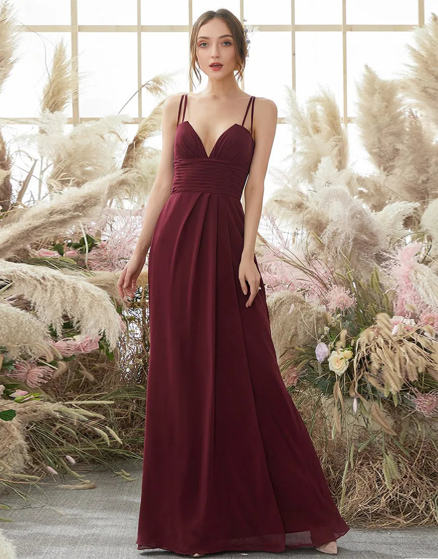 Wholesale Bridesmaid Dress Spaghetti Straps Chiffon