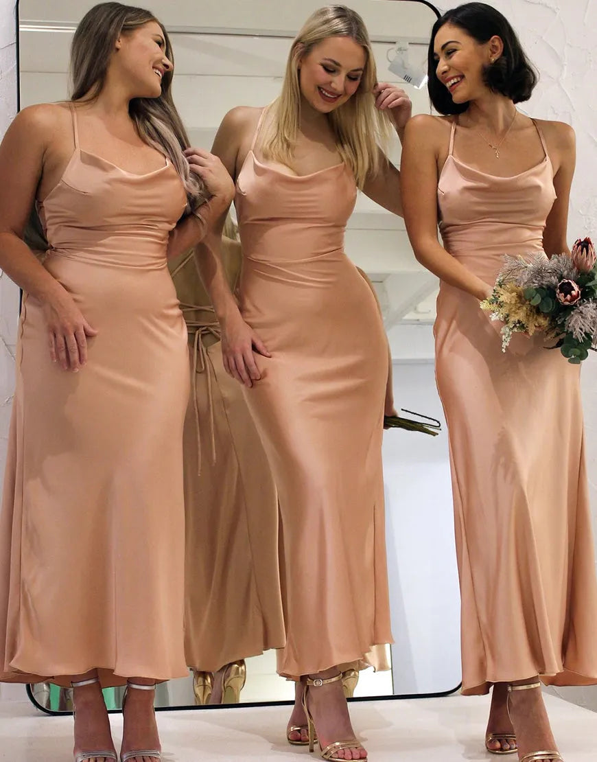 Wholesale Bridesmaid Dress Spaghetti Straps Sleeveless