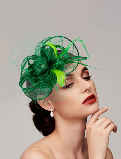 Wholesale Feathers / Net Fascinators Derby Hat/ Headpiece with Feather / Cap / Flower 1 PC Wedding Race / Ladies Day Headpiece