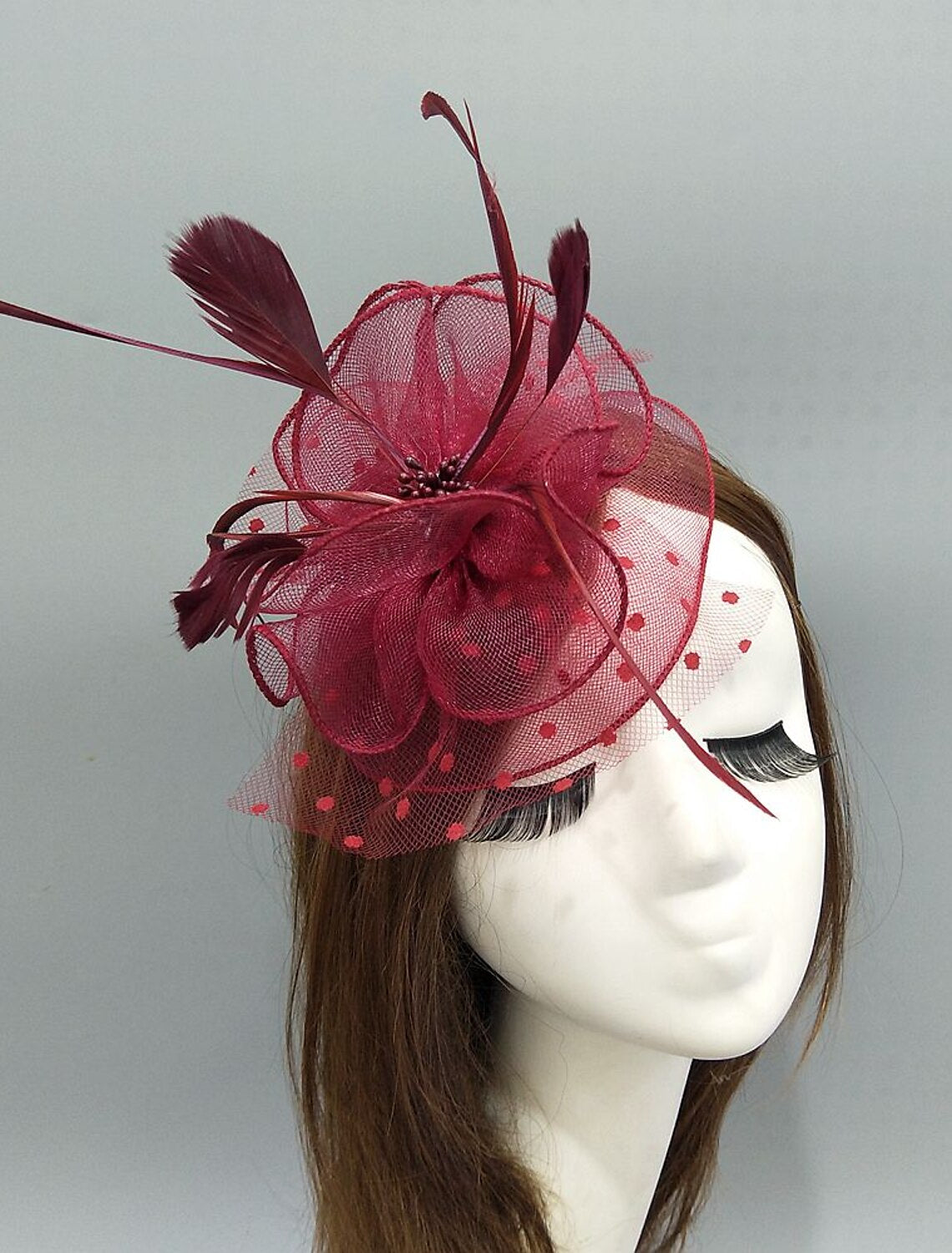 Wholesale Hat Headwear Feathers Net Bucket Hat Wedding Special Occasion Ladies Day Melbourne Cup Cocktail With Feather Ruching Headpiece Headwear