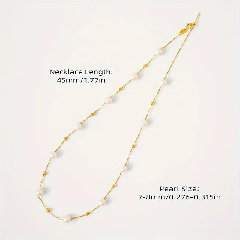 Wholesale Classic freshwater pearl necklace for ladies - Elegant & Durable - S925 silver, hypoallergenic - Timeless design for daily wear, banquets, and special occasions - Perfect Mothers Day gift in a premium gift box