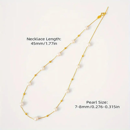 Wholesale Classic freshwater pearl necklace for ladies - Elegant & Durable - S925 silver, hypoallergenic - Timeless design for daily wear, banquets, and special occasions - Perfect Mothers Day gift in a premium gift box