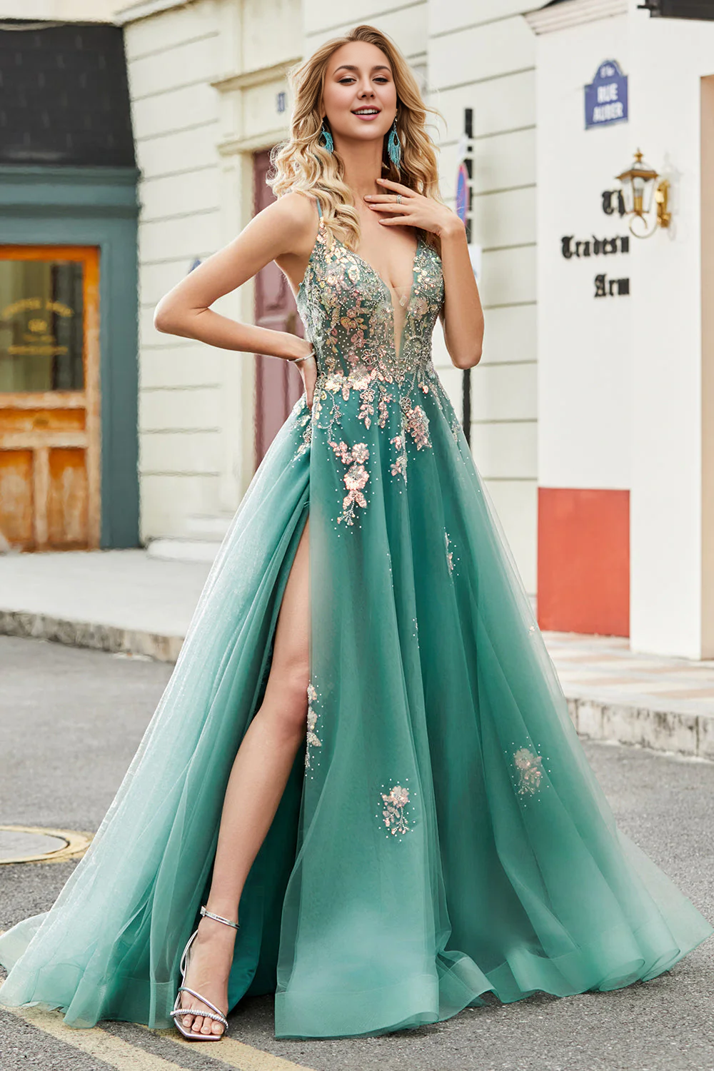 Wholesale Prom Dress A-Line Spaghetti Straps With Sparkly