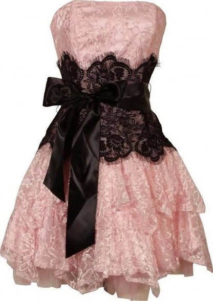 Aimishang Cute A Line Strapless Lace Short Birthday Party Dress Sweet Homecoming Dress