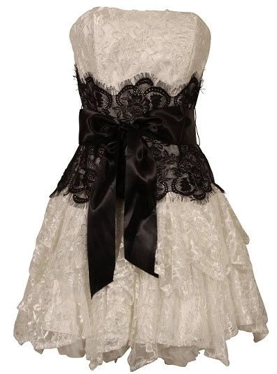 Aimishang Cute A Line Strapless Lace Short Birthday Party Dress Sweet Homecoming Dress