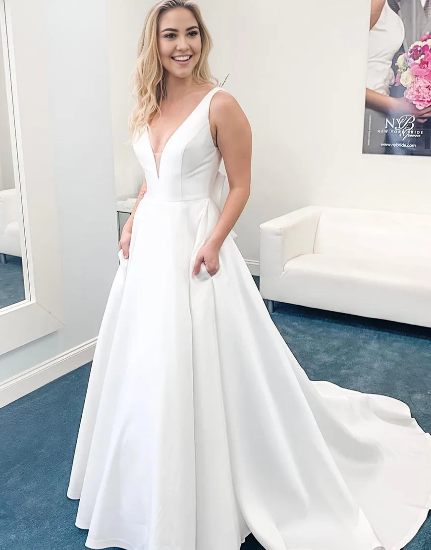 Wholesale Wedding Dress Sexy V Neck Chiffon