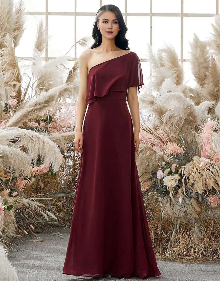 Wholesale Bridesmaid Dress One Shoulder Chiffon