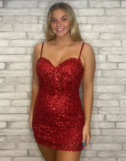 Wholesale Homecoming Dress Sparkly Tight Sequins Corset