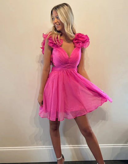 Wholesale Homecoming Dress A-Line Ruffled Straps Tulle