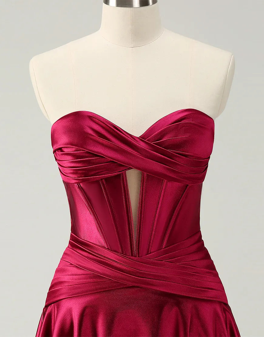 Wholesale Homecoming Dress A-Line Strapless Satin