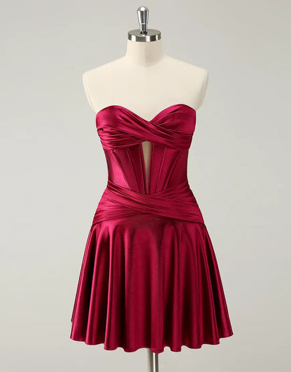 Wholesale Homecoming Dress A-Line Strapless Satin