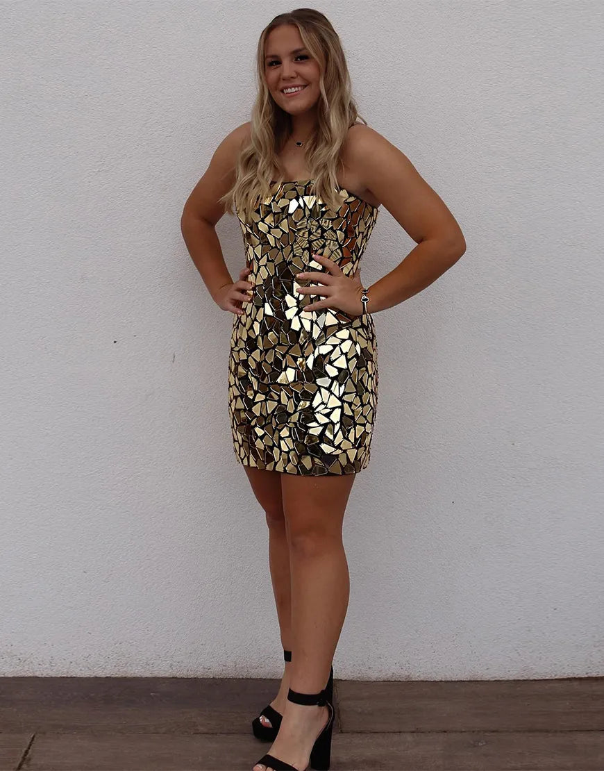 Wholesale Homecoming Dress Sparkly Mirror Tight