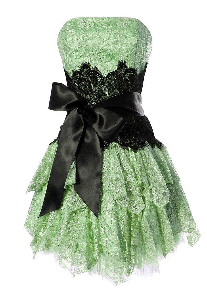 Aimishang Cute A Line Strapless Lace Short Birthday Party Dress Sweet Homecoming Dress